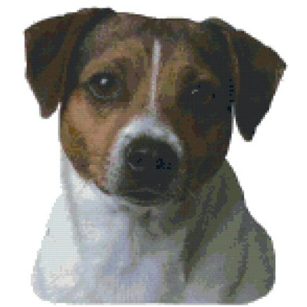 Jack Russell Terrier Dog Portrait Counted Cross Stitch Pattern
